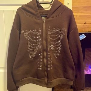 brown skeleton hoodie